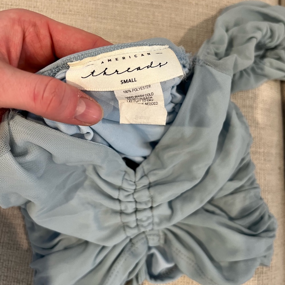 Light blue crop top